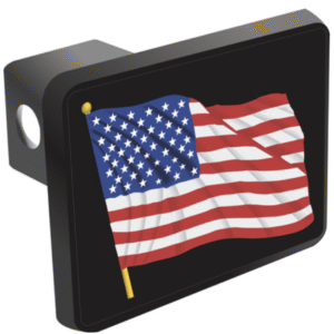 Waving American Flag Hitch Cover