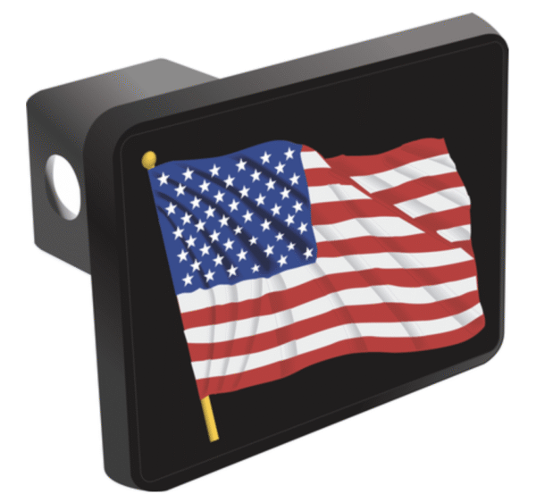 Waving American Flag Hitch Cover