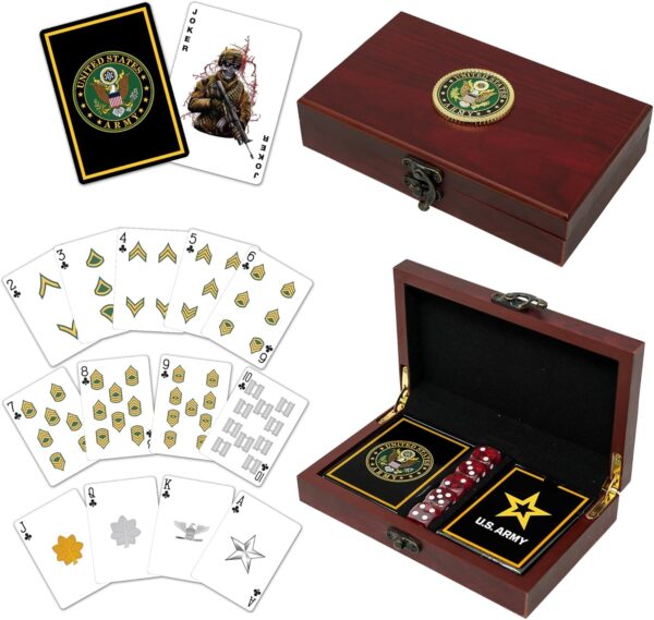 Army Playing Cards with Dice USA Gift Set