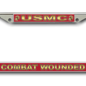 Combat Wounded' U.S. Marine Corps Purple Heart License Plate Frame