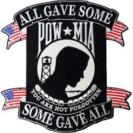POW*MIA YOU ARE NOT FORGOTTEN 12 x 11.5 PATCH