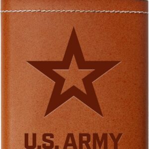 US Army - 8oz Leather Flask