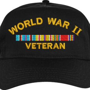 WW II Veteran Pacific with Ribbons Embroidered Cap