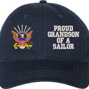 Proud Grandson of a Sailor U.S. Navy Unstructured Dad Cap
