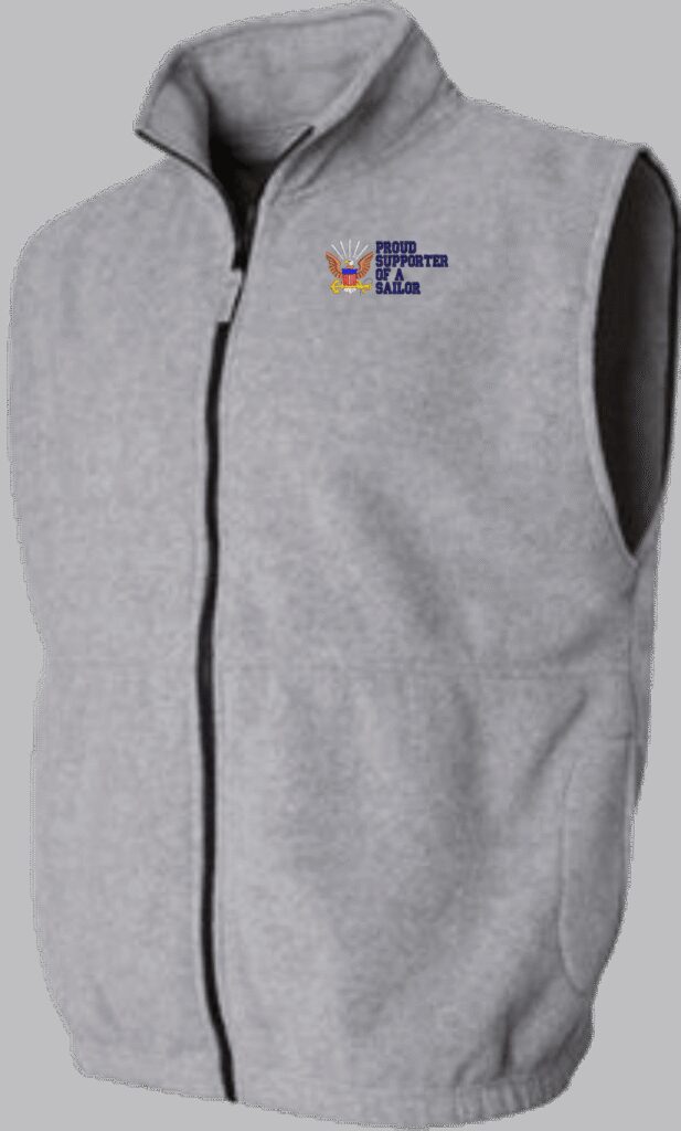 Proud Supporter of a Sailor U.S. Navy Full Zip Fleece Vest