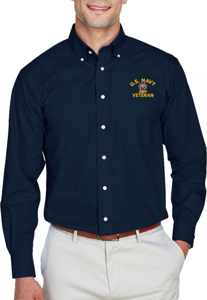 U.S. Navy Veteran Embroidered Dress Shirt