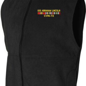 USS Abraham Lincoln CVN-72 with Desert Storm Ribbons (Saudi Arabia) Fleece Vest
