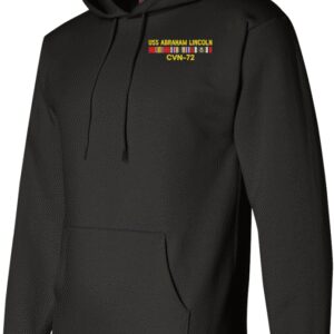 USS Abraham Lincoln CVN-72 with Desert Storm Ribbons (Saudi Arabia) Pullover Hoodie