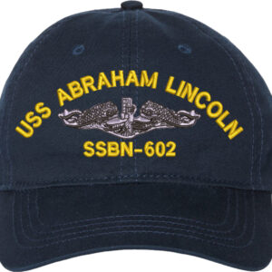 USS Abraham Lincoln SSBN-602 with Dolphins Unstructured Dad Cap