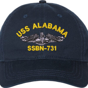 USS Alabama SSBN-731 with Dolphins Unstructured Dad Cap