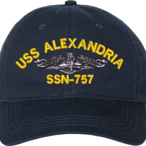 USS Alexandria SSN-757 with Dolphins Unstructured Dad Cap