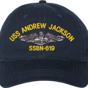 USS Andrew Jackson SSBN-619 with Dolphins Unstructured Dad Cap