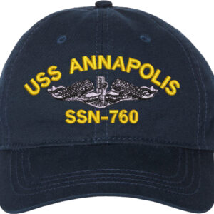USS Annapolis SSN-760 with Dolphins Unstructured Dad Cap