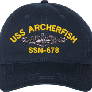 USS Archerfish SSN-678 with Dolphins Unstructured Dad Cap