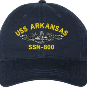 USS Arkansas SSN-800 with Dolphins Unstructured Dad Cap